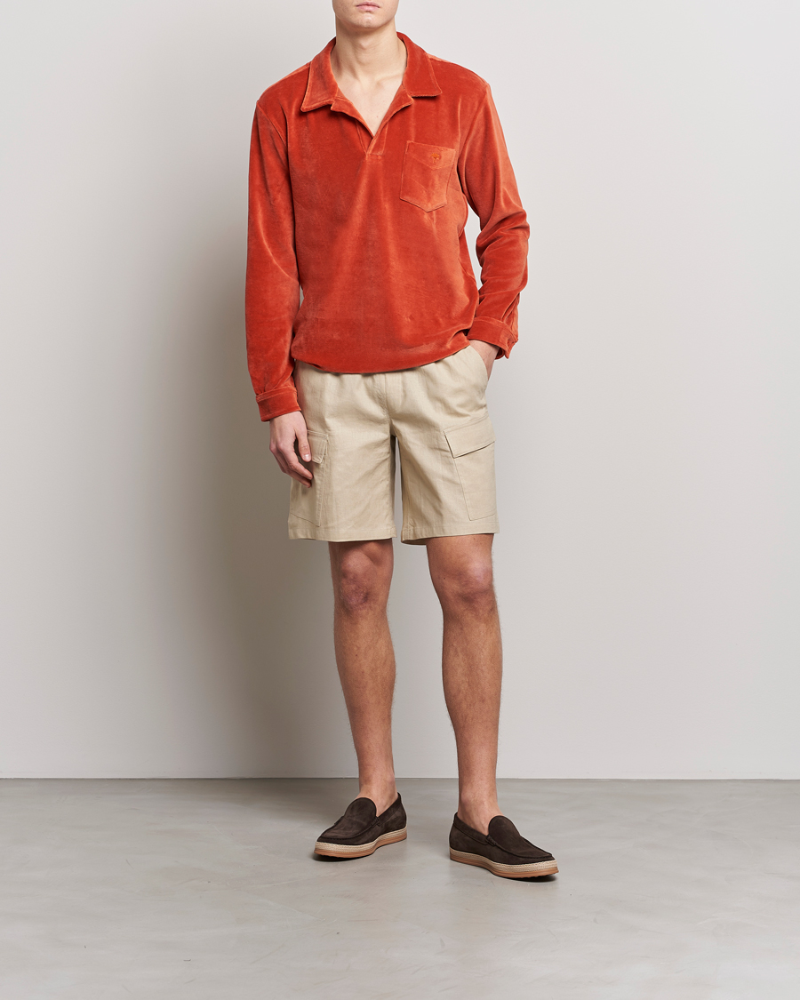 OAS Long Sleeve Velour Shirt Burnt Orange at CareOfCarl.com