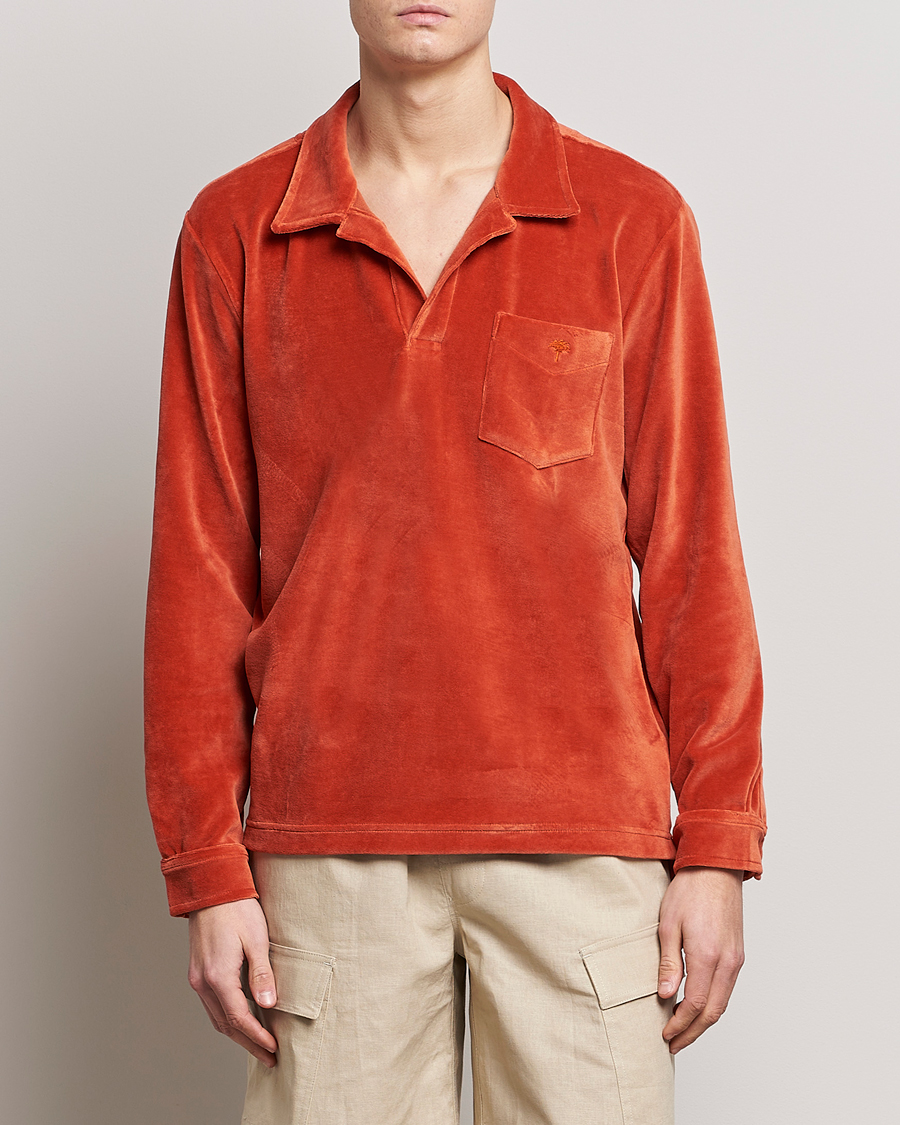 OAS Long Sleeve Velour Shirt Burnt Orange at CareOfCarl.com