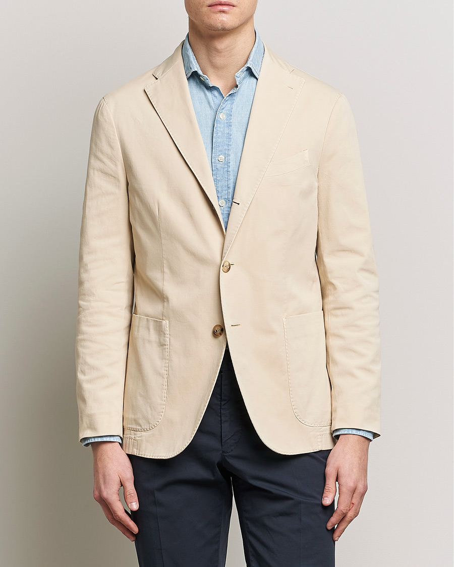 Boglioli K Jacket Cotton Stretch Blazer Light Beige at CareOfCarl