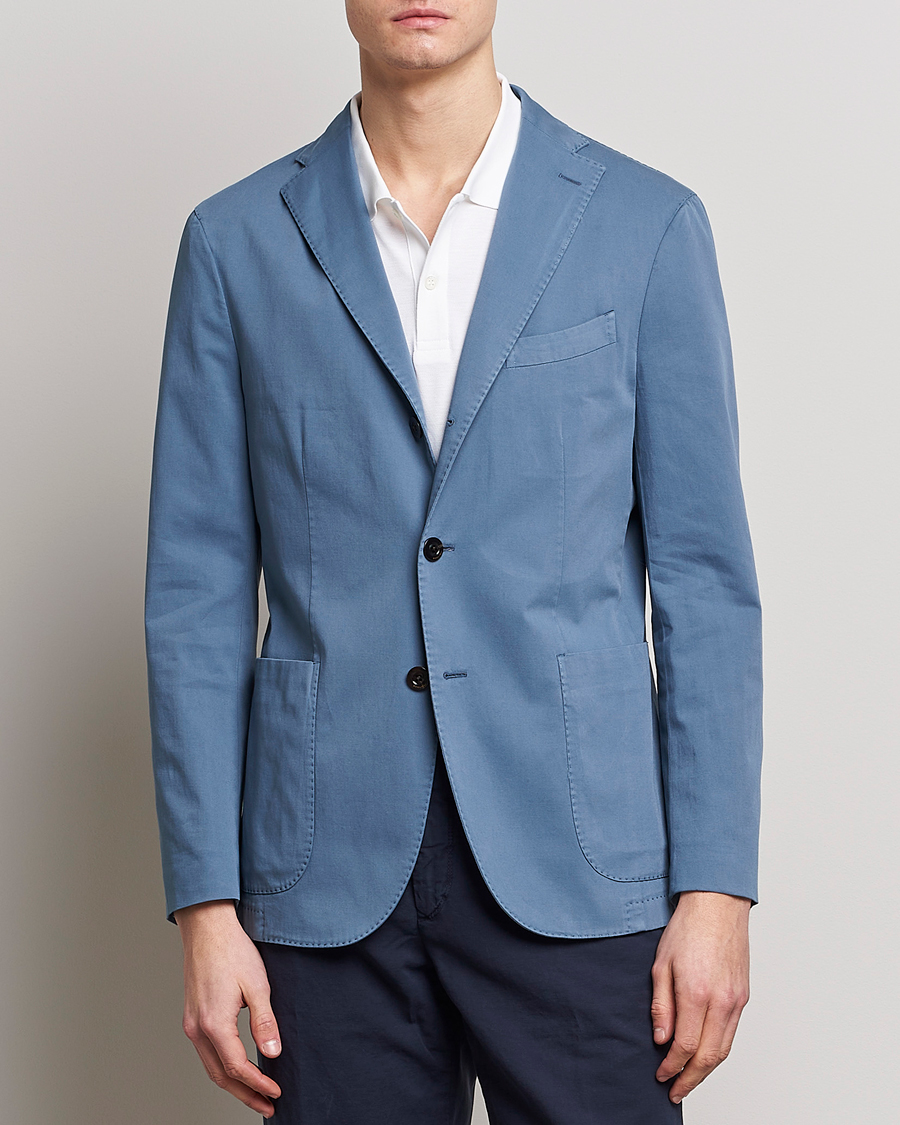 Boglioli K Jacket Cotton Stretch Blazer Dusty Blue at CareOfCarl.com