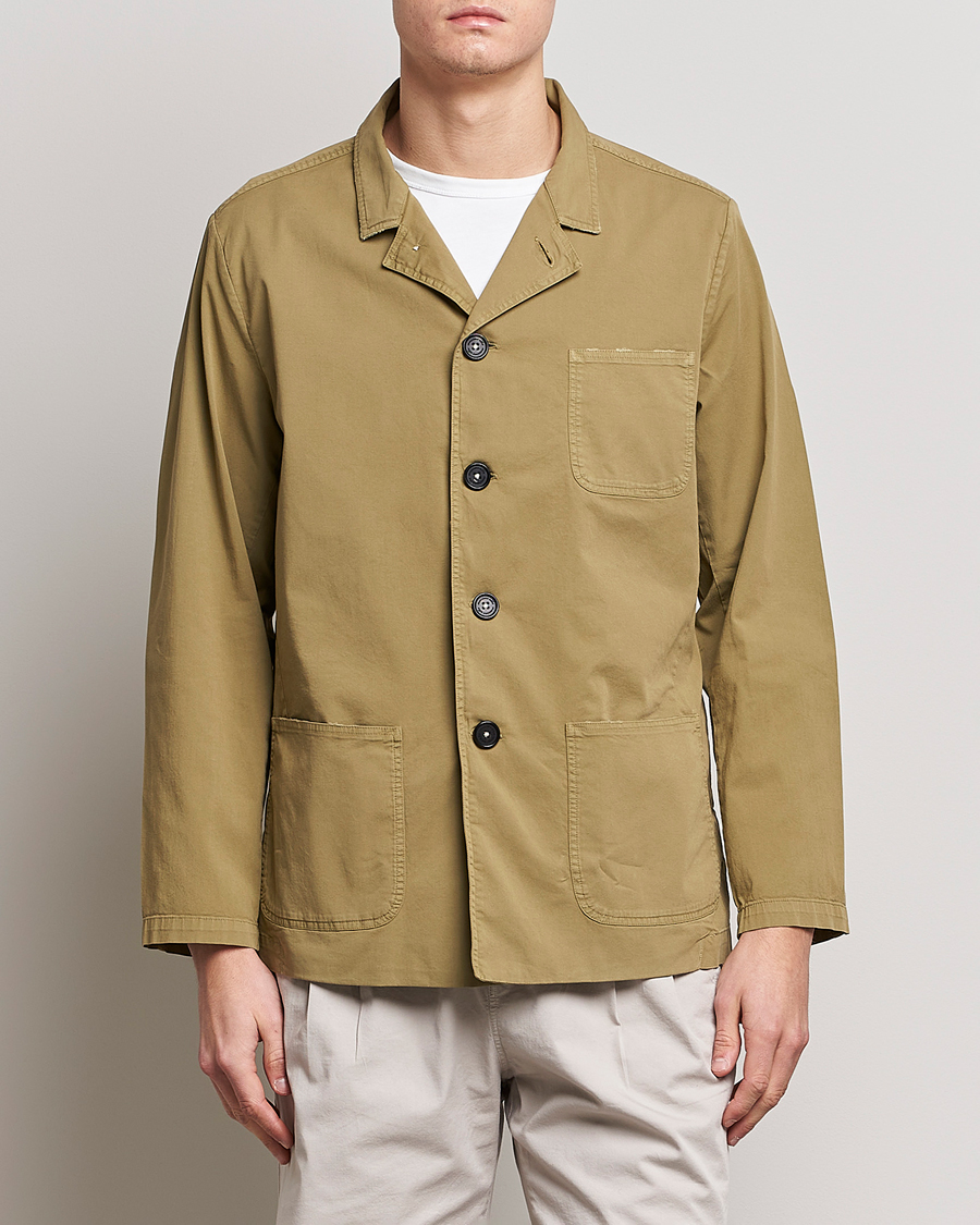 Massimo Alba Florida Stone Washed Shirt Jacket Green Desert at