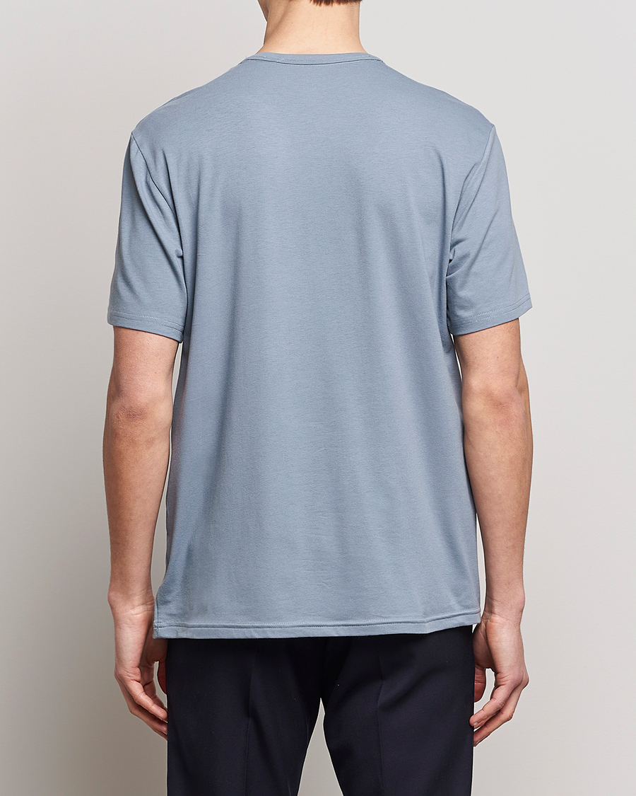 Calvin Logo Blue Crew T-Shirt Loungewear Beloved Klein at Neck