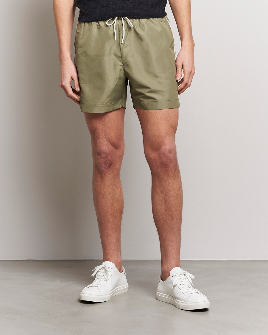 Calvin Klein Side Logo Drawstring Swimshorts Delta Green at CareOfCarl