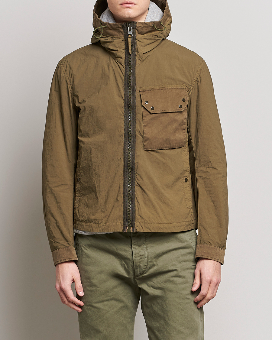 Ten c Garment Dyed Nylon Hooded Jacket Olive at CareOfCarl.com