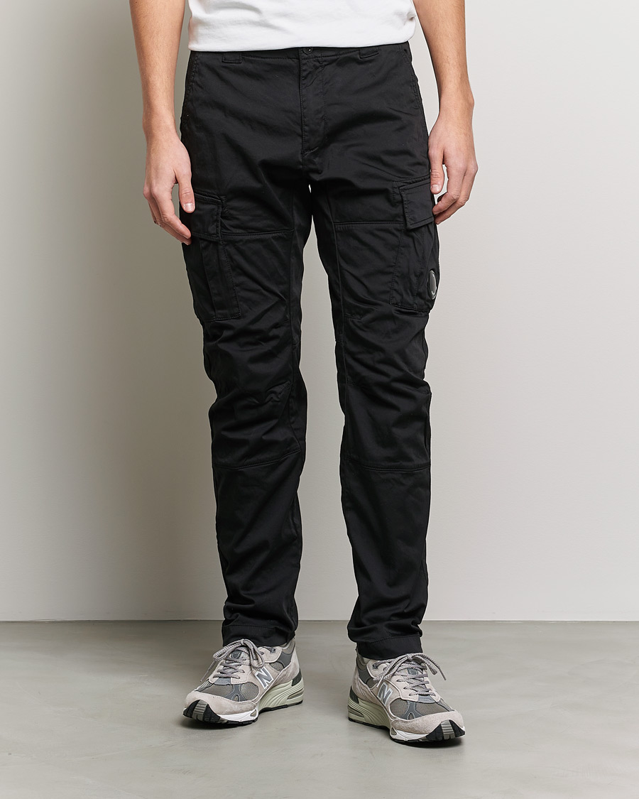 C.P. Company Satin Stretch Cargo Pants Black at CareOfCarl.com