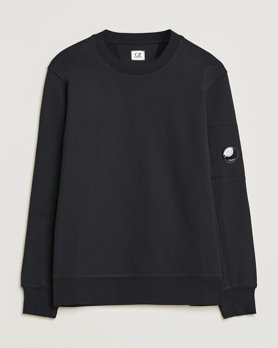 C.P. Company Diagonal Raised Fleece Lens Sweatshirt Black at CareOfCarl