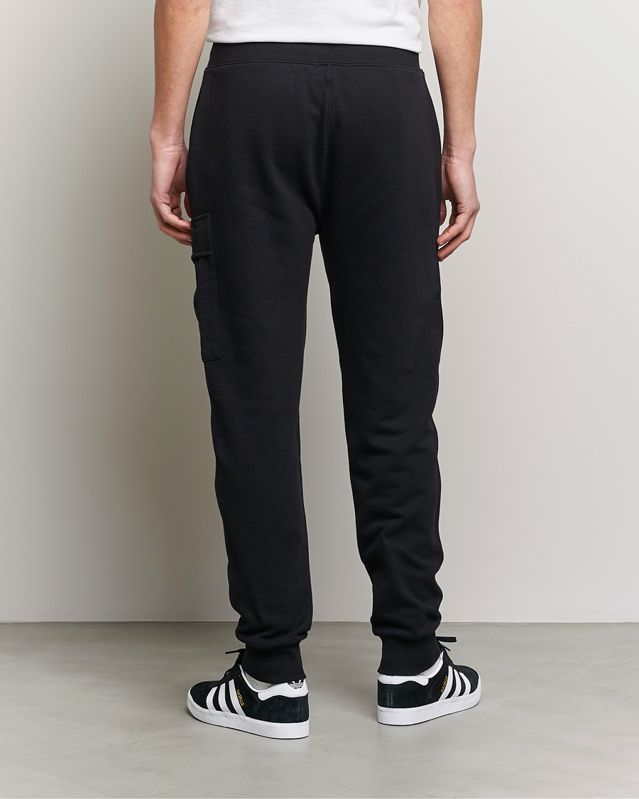 C.P. Company Diagonal Raised Fleece Lens Sweatpants Black at