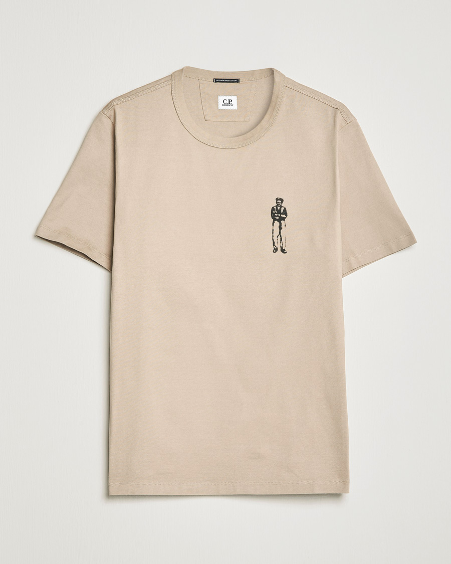 C.P. Company Heavy Mercerized Cotton Printed Logo T-Shirt Sand at