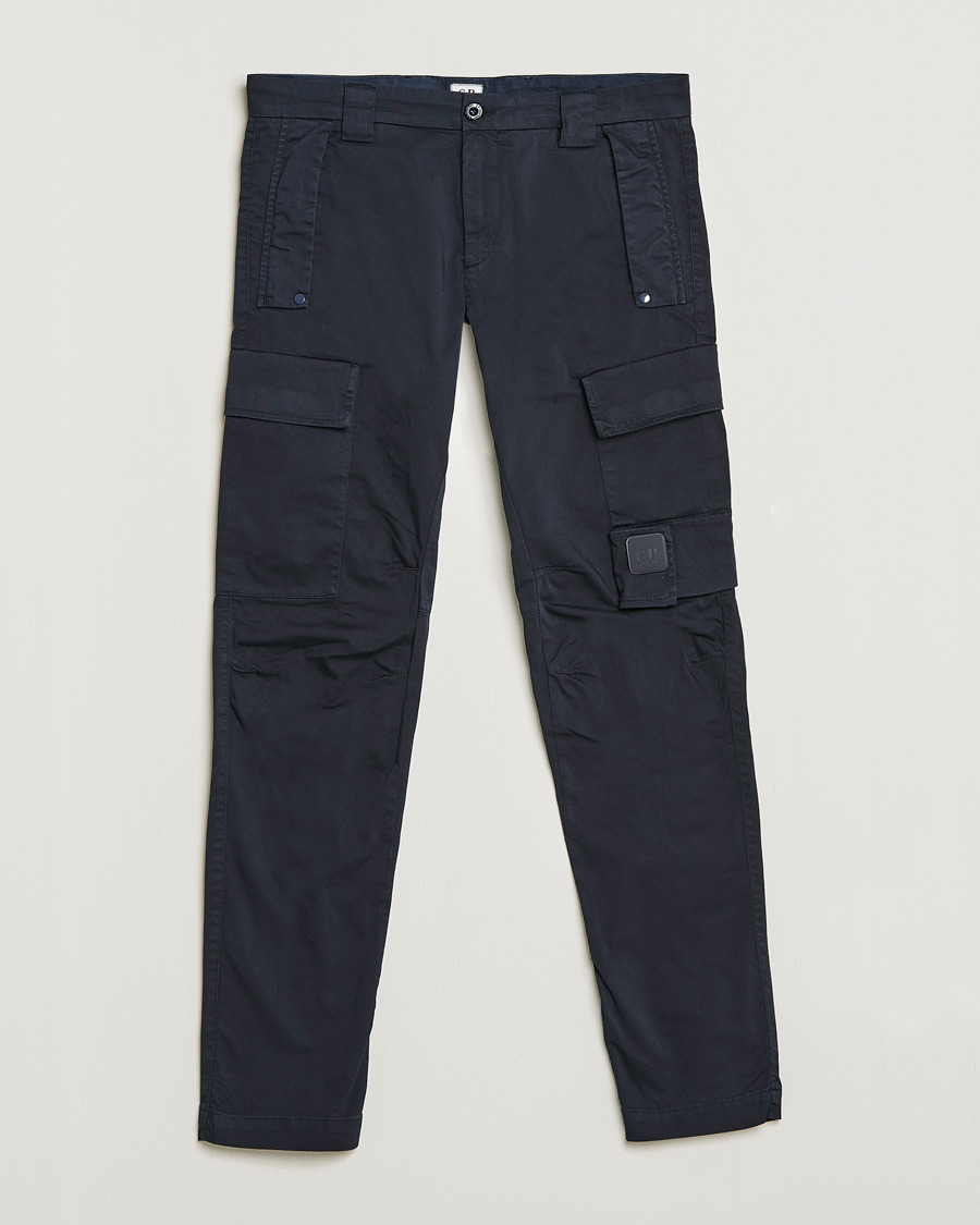 C.P. Company Metropolis Satin Stretch Cargo Pants Navy at CareOfCarl.com