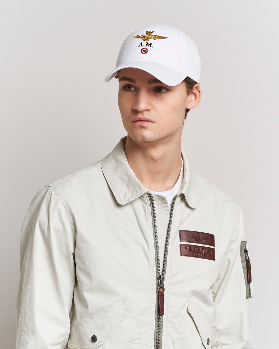 Aeronautica Militare Cotton Baseball Cap Off White at CareOfCarl