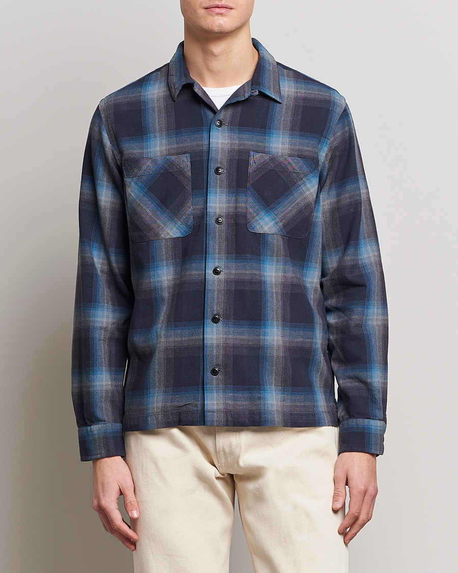 RRL Towns Camp Overshirt Black/Blue at CareOfCarl.com