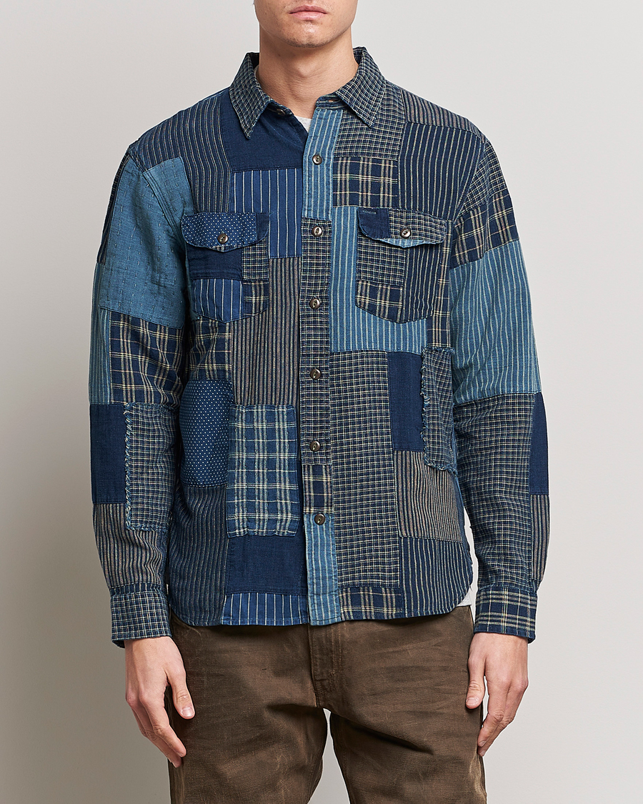 RRL Sweet Orr Overshirt Indigo Patchwork at CareOfCarl.com