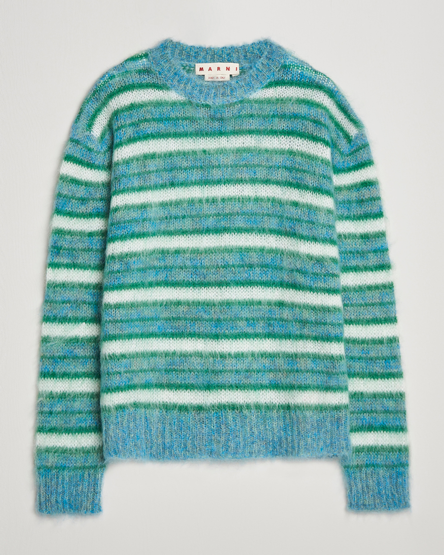 Marni Striped Mohair Sweater Turquoise at CareOfCarl.com