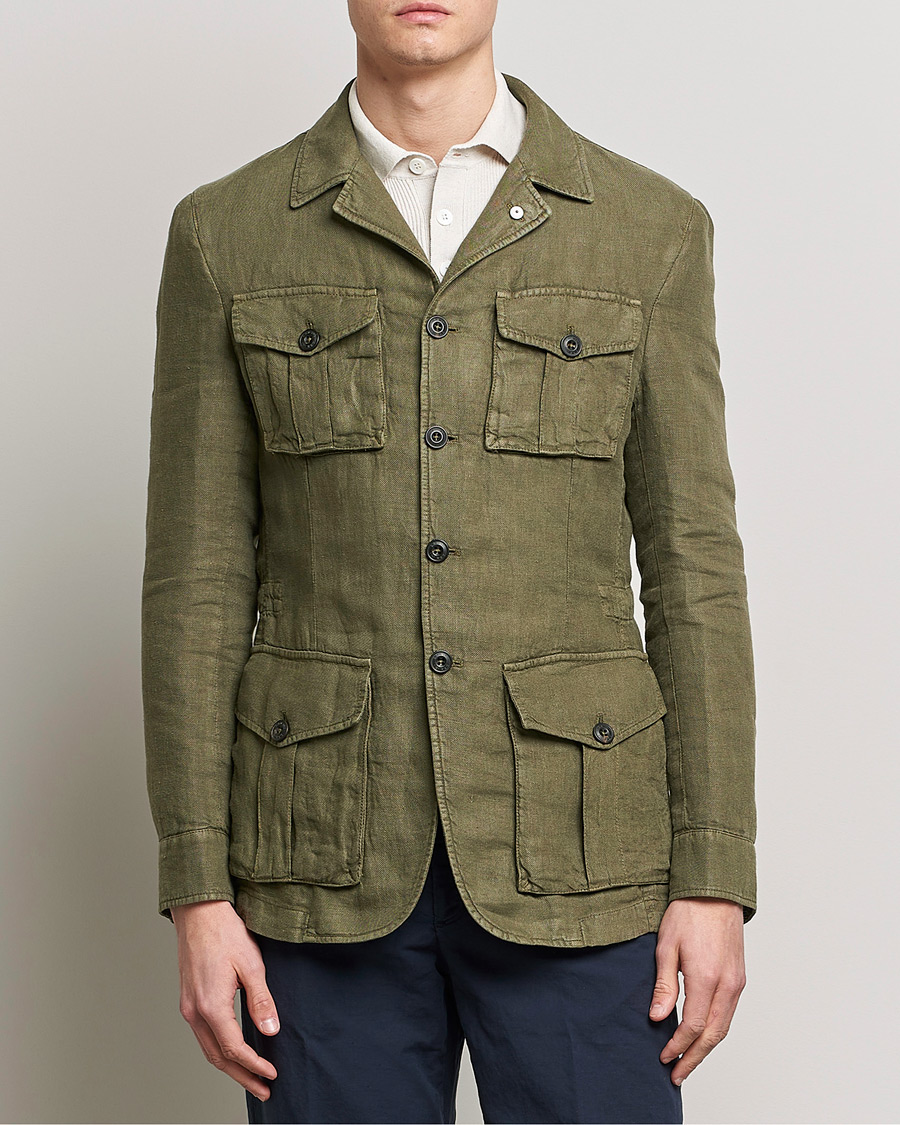 L.B.M. 1911 Linen Safari Jacket Olive at CareOfCarl.com