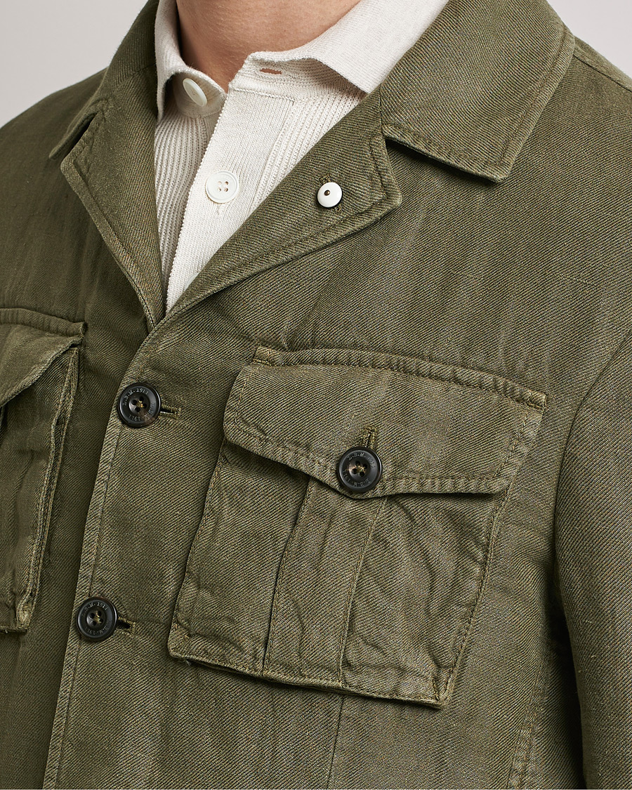 L.B.M. 1911 Linen Safari Jacket Olive at CareOfCarl.com