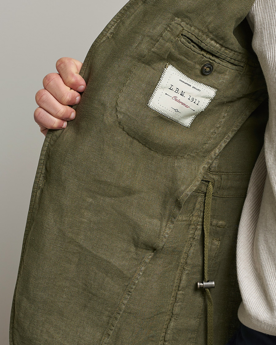 L.B.M. 1911 Linen Safari Jacket Olive at CareOfCarl.com