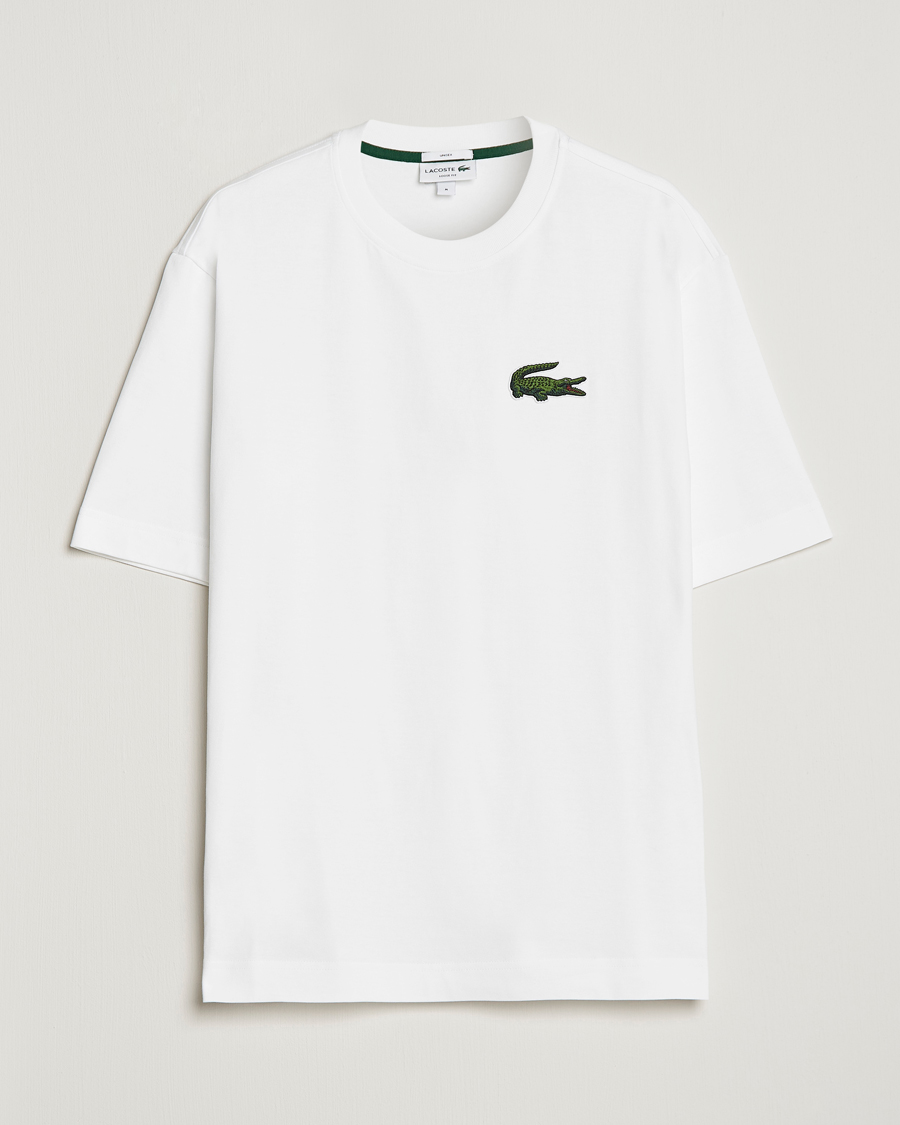 Lacoste Monogram Print Regular Fit Cotton Men's T-shirt White
