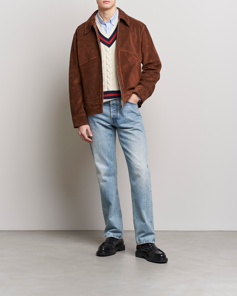 GANT Suede Jacket Mahogany Brown at CareOfCarl.com