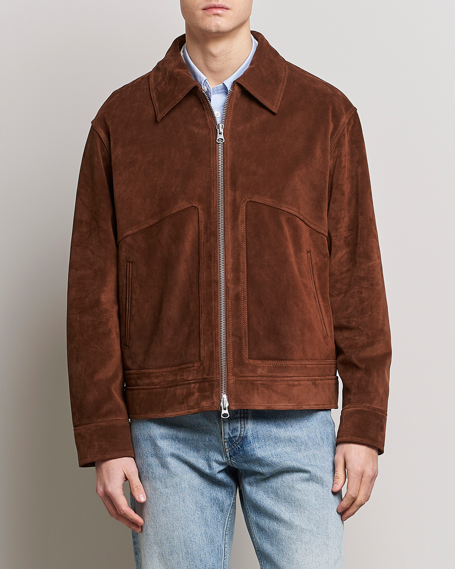 GANT Suede Jacket Mahogany Brown at CareOfCarl.com