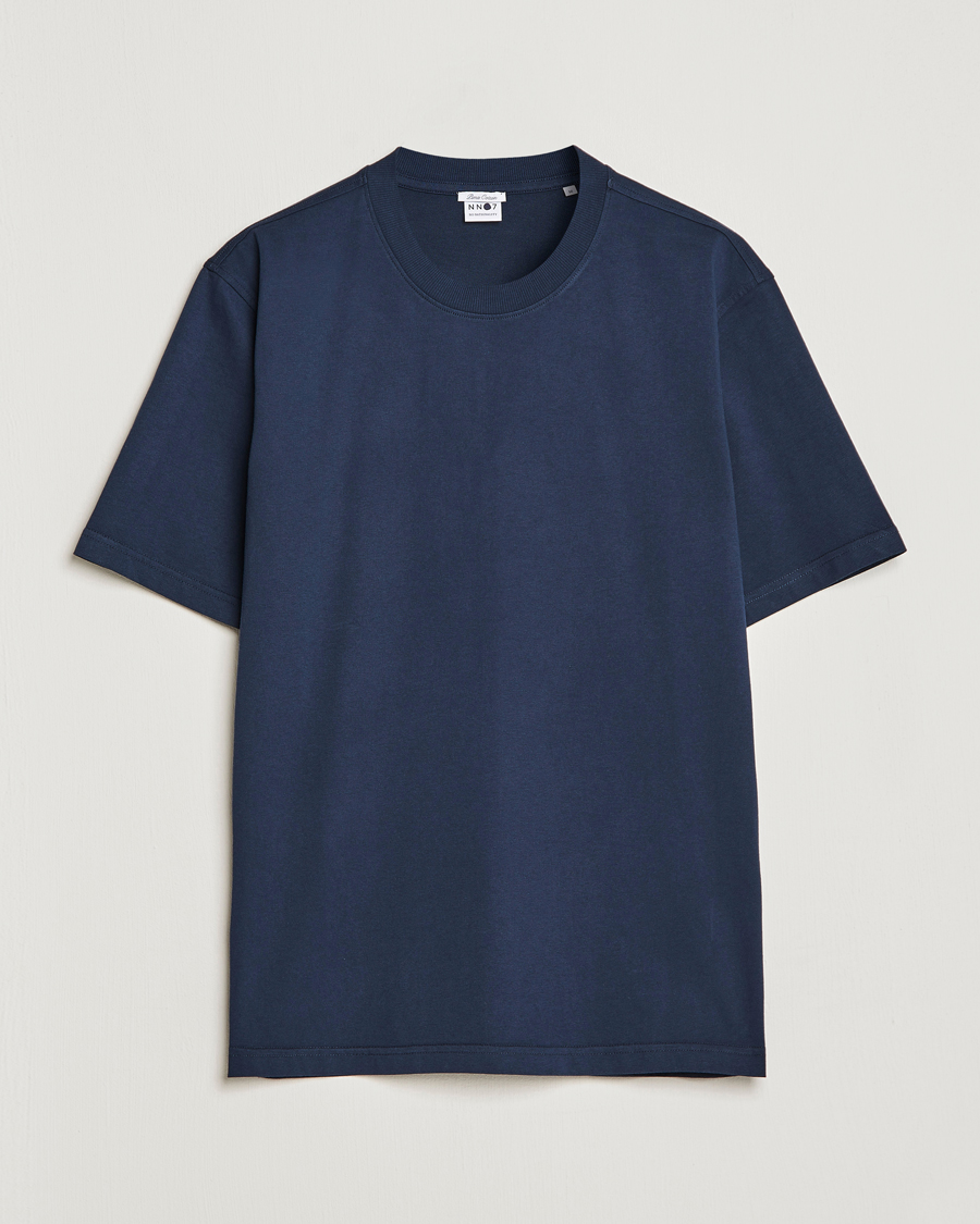 NN07 Adam Pima Crew Neck T-Shirt Navy Blue at CareOfCarl.com