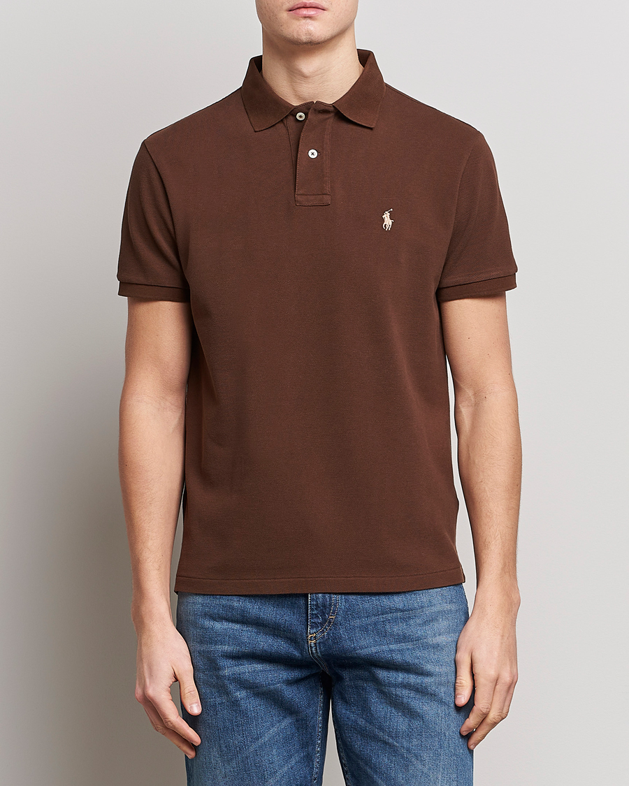 Custom Slim Fit Polo Branch Brown at 