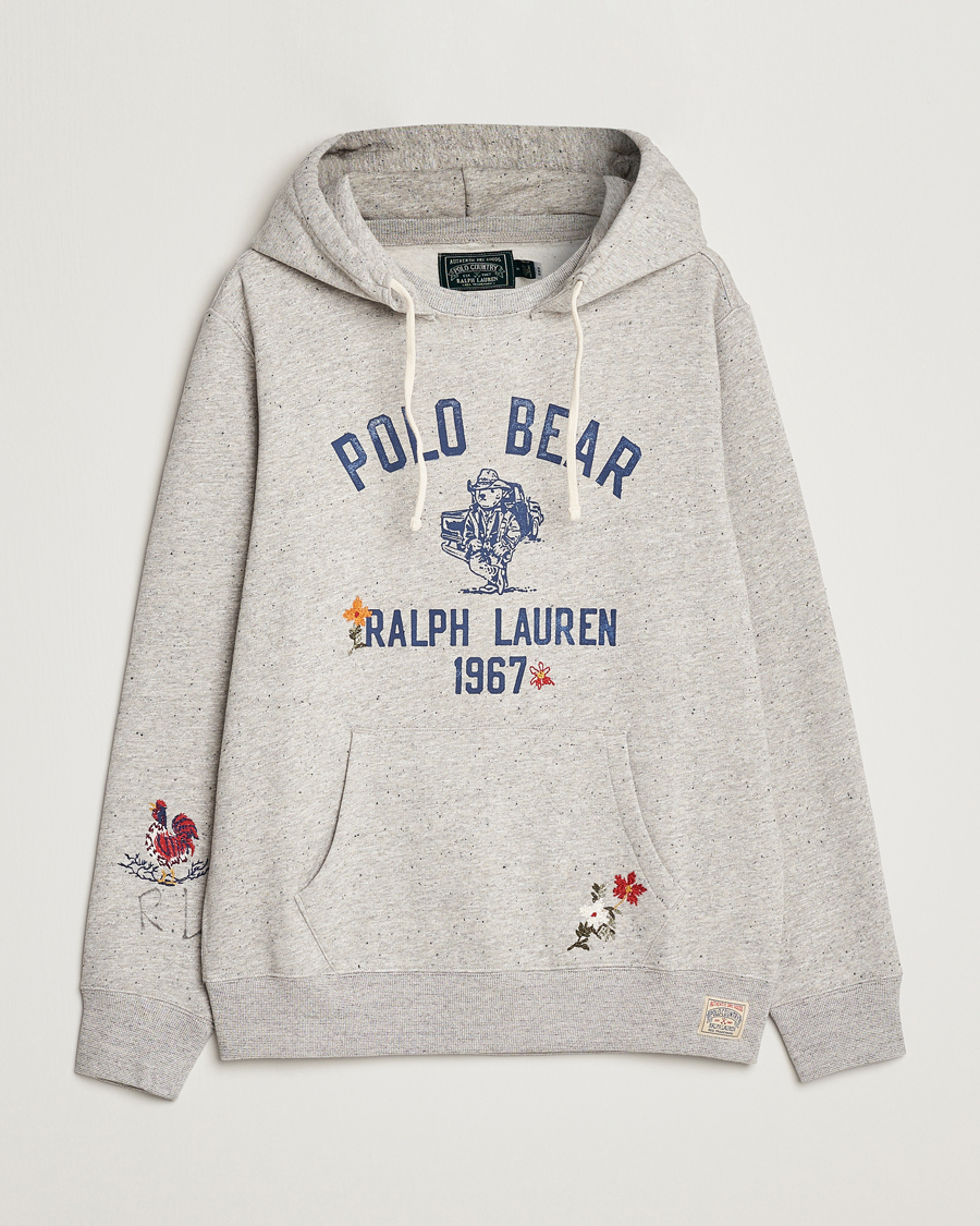 Polo Ralph Lauren Vintage Fleece Polo Bear Hoodie Brooklyn Heather at CareO