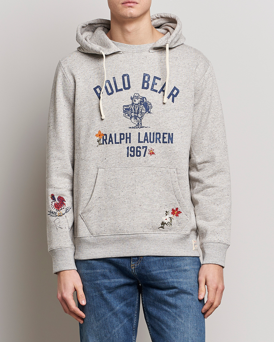 Polo Ralph Lauren Vintage Fleece Polo Bear Hoodie Brooklyn Heather