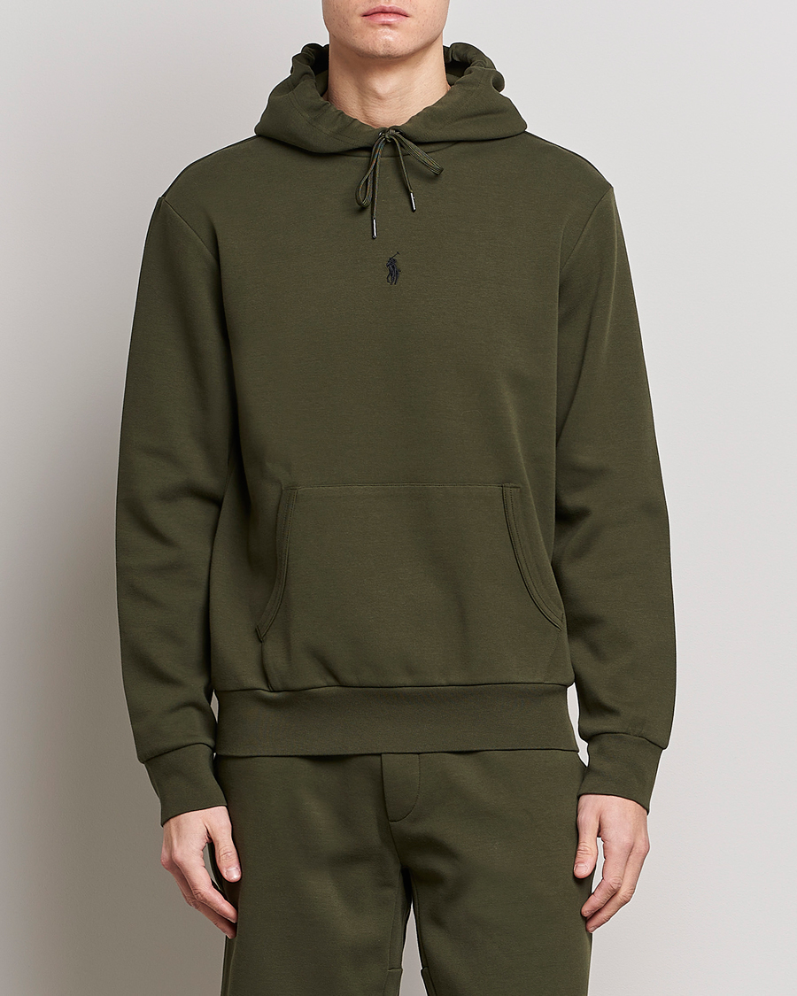 Polo Ralph Lauren Double Knit Center Logo Hoodie Company Olive at CareOfCar
