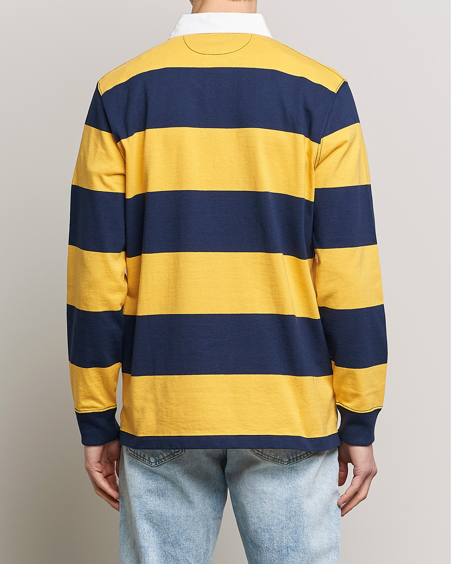 Polo Ralph Lauren Rugby Stripe Cotton Crew Neck 2024 Sweater Mens Large Yellow Navy