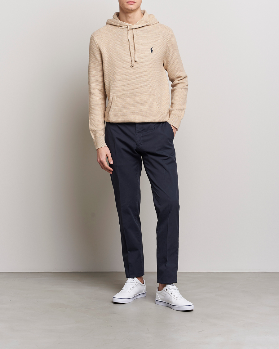 Polo Ralph Lauren Cotton Cable Hoodie Sand Dune Heather at