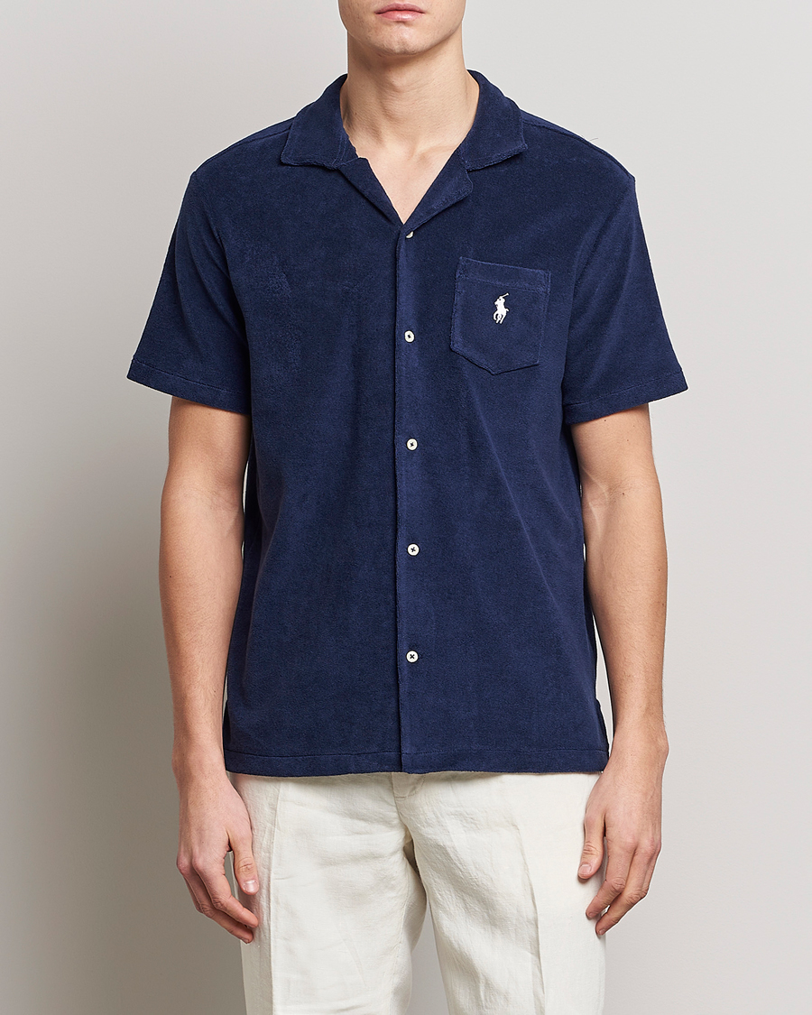 Navy short sleeve ralph lauren shirt on sale