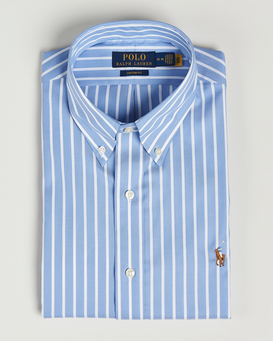 Polo Ralph Lauren Custom Fit Striped Dress Shirt Blue/White at 