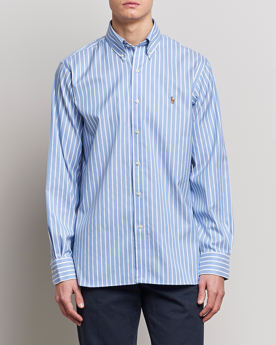 Ralph lauren blue discount white striped shirt