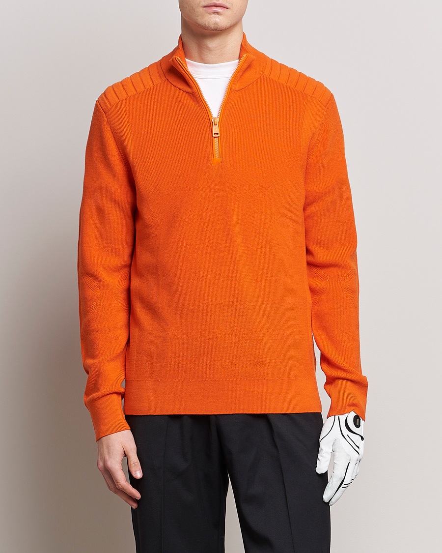 Orange half zip outlet sweater