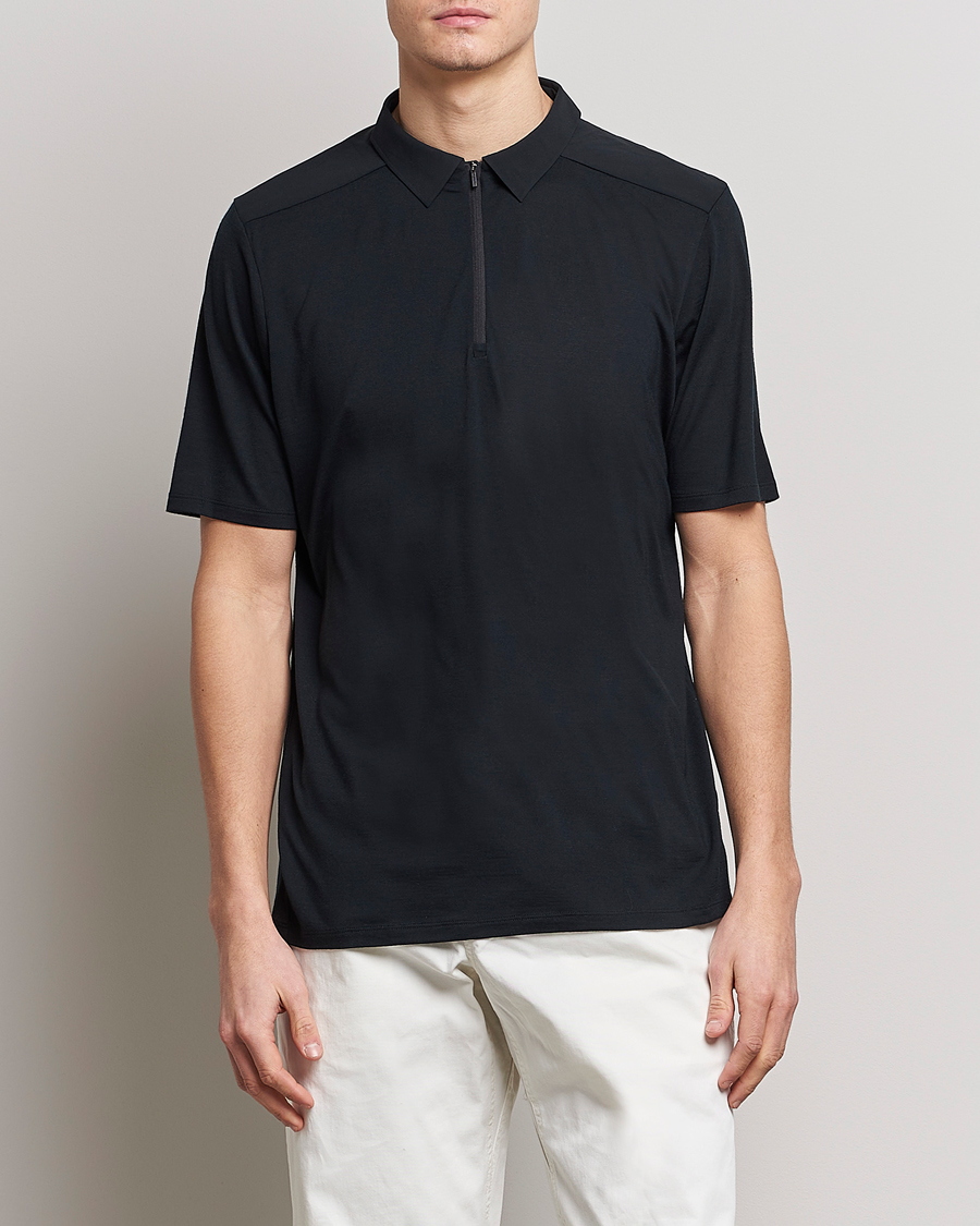 Arc'teryx Veilance Frame Short Sleeve Polo Shirt Black at