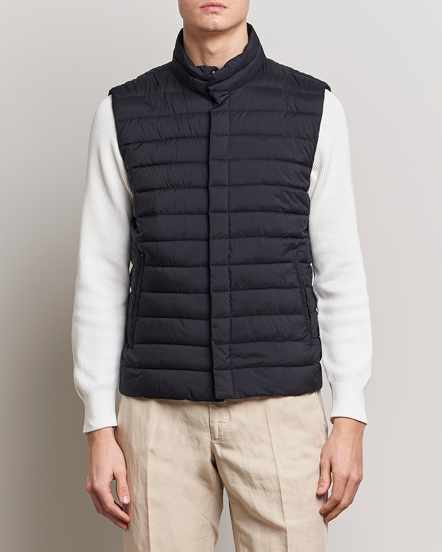 Herno Nuage Matt Nylon Vest Midnight at CareOfCarl