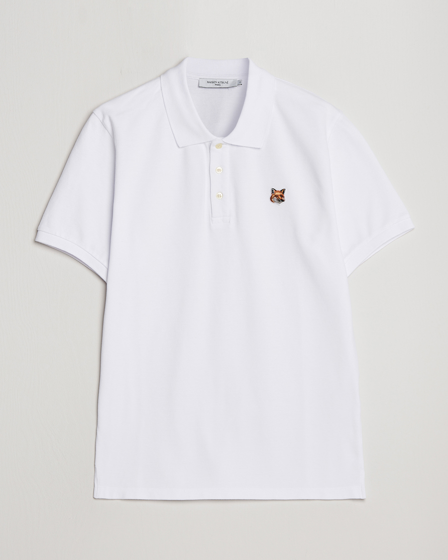 Maison Kitsuné Fox Head Polo White at CareOfCarl.com