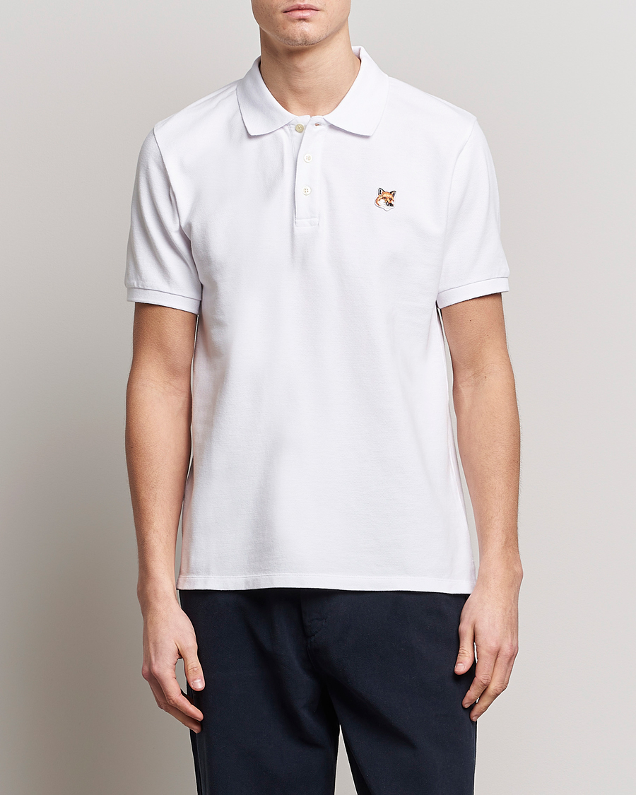 Maison Kitsuné Fox Head Polo White at CareOfCarl.com