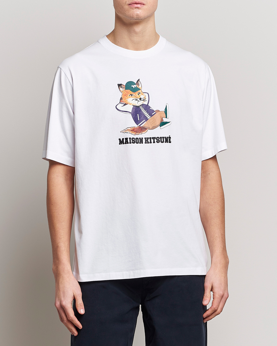 Maison Kitsuné Dressed Fox Print Tee White at CareOfCarl.com