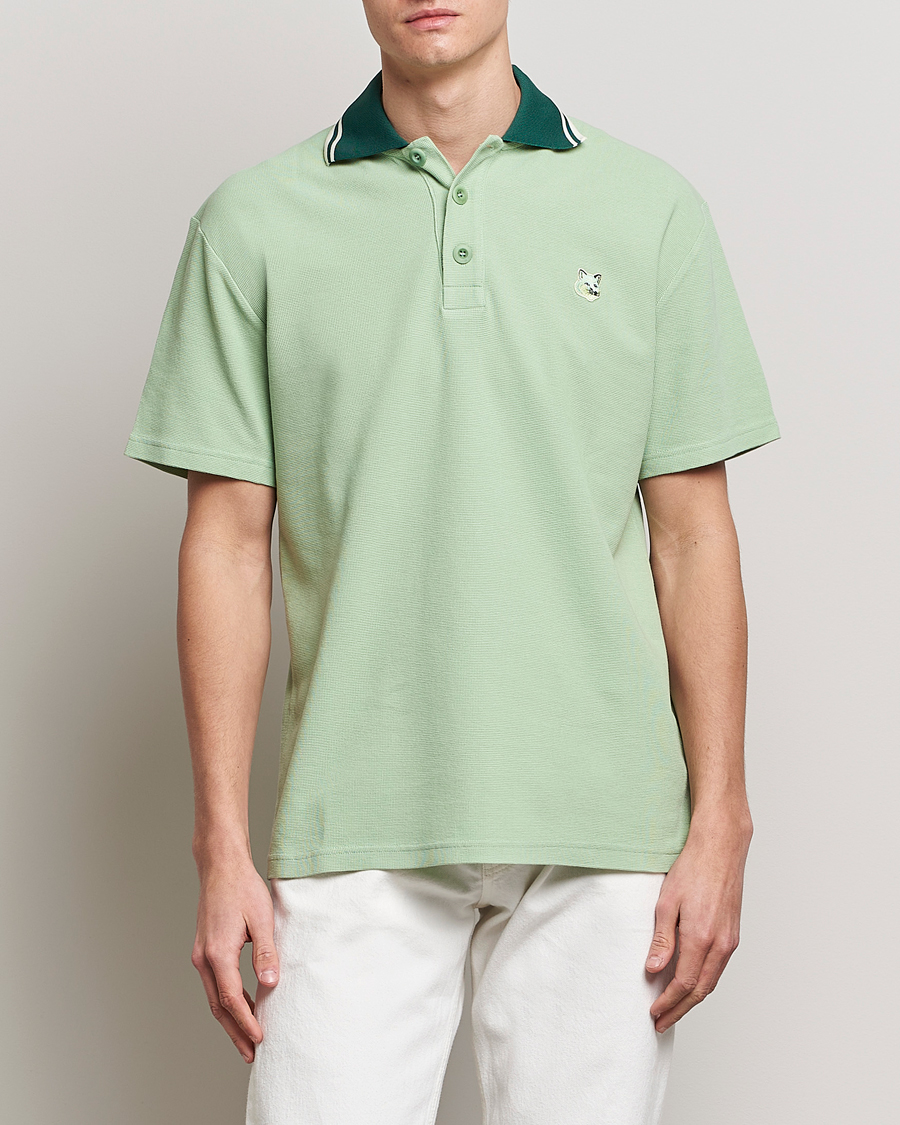 Maison Kitsuné Tonal Fox Head Polo Mint at CareOfCarl.com