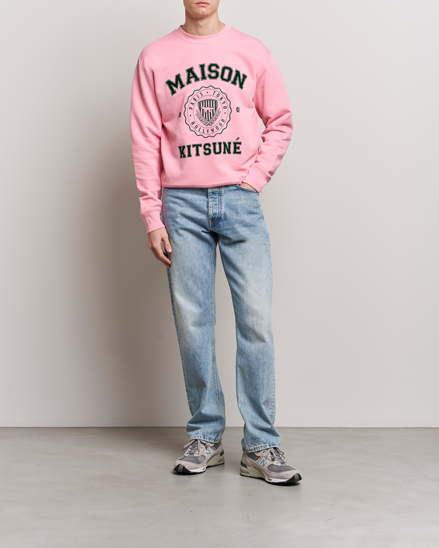 Maison Kitsuné Varsity Comfort Sweatshirt Strawberry at CareOfCarl.com