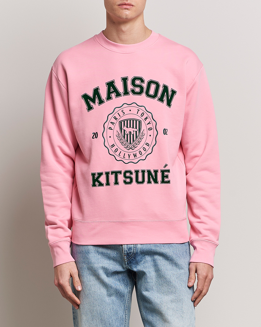 Maison Kitsuné Varsity Comfort Sweatshirt Strawberry at CareOfCarl.com