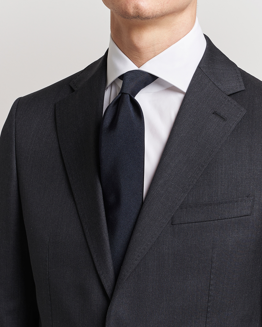 Silk 7 5 cm Tie Dark Blue at CareOfCarl