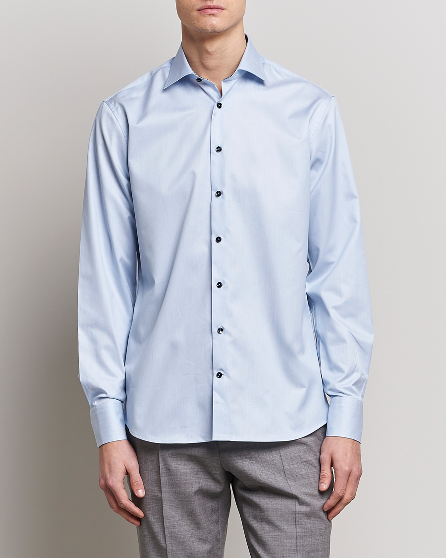 Stenströms Fitted Body Sport Shirt in Blue Pinstripes with