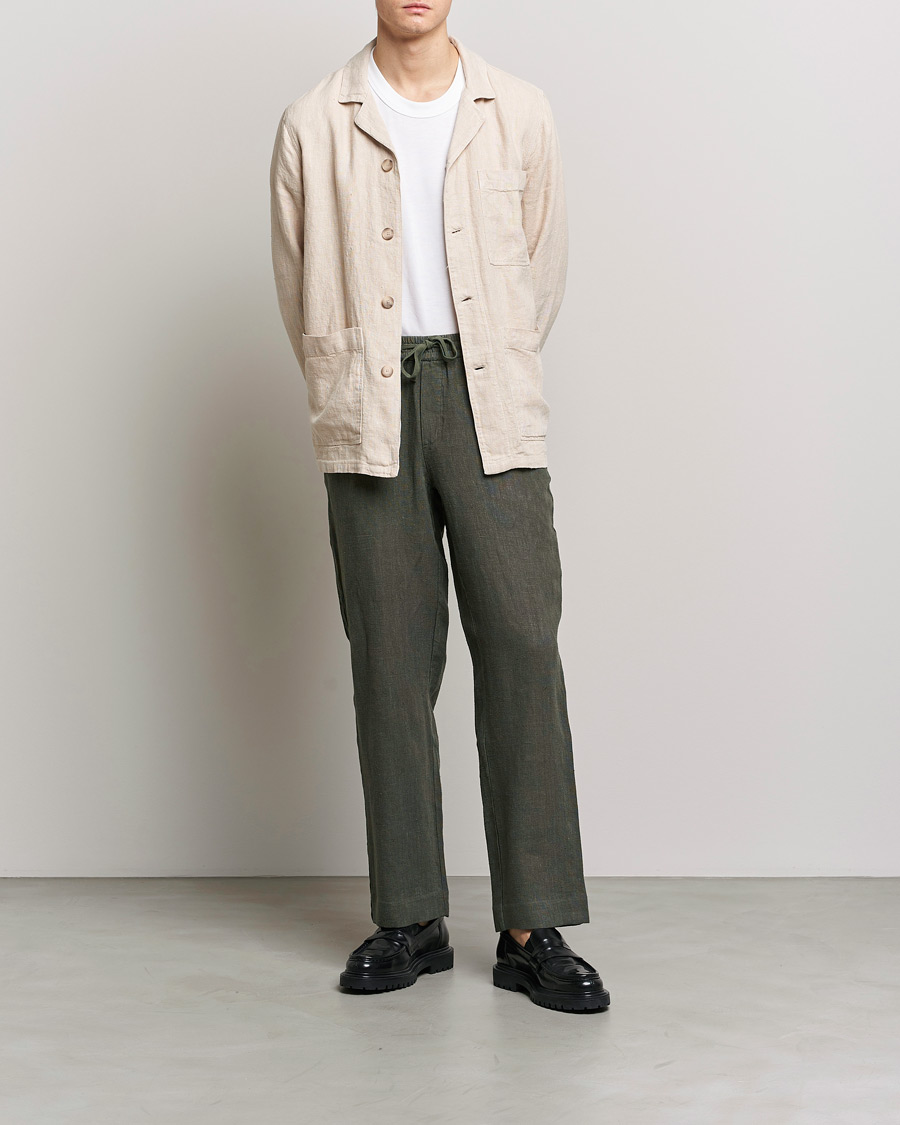 T005 Linen Drawstring Trouser - Khaki | Informale — Made in Melbourne