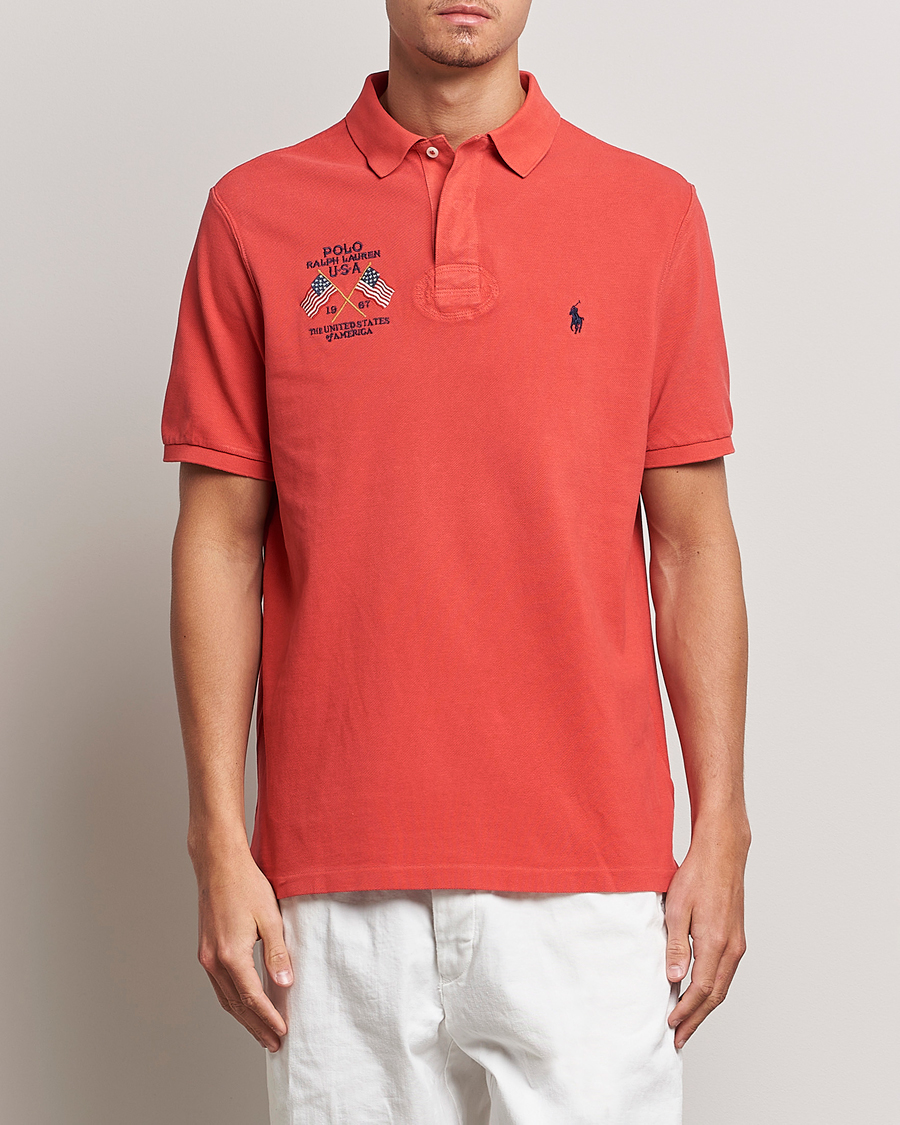 Polo Ralph Lauren Classic Fit Flag Polo Evening Post Red at CareOfCarl