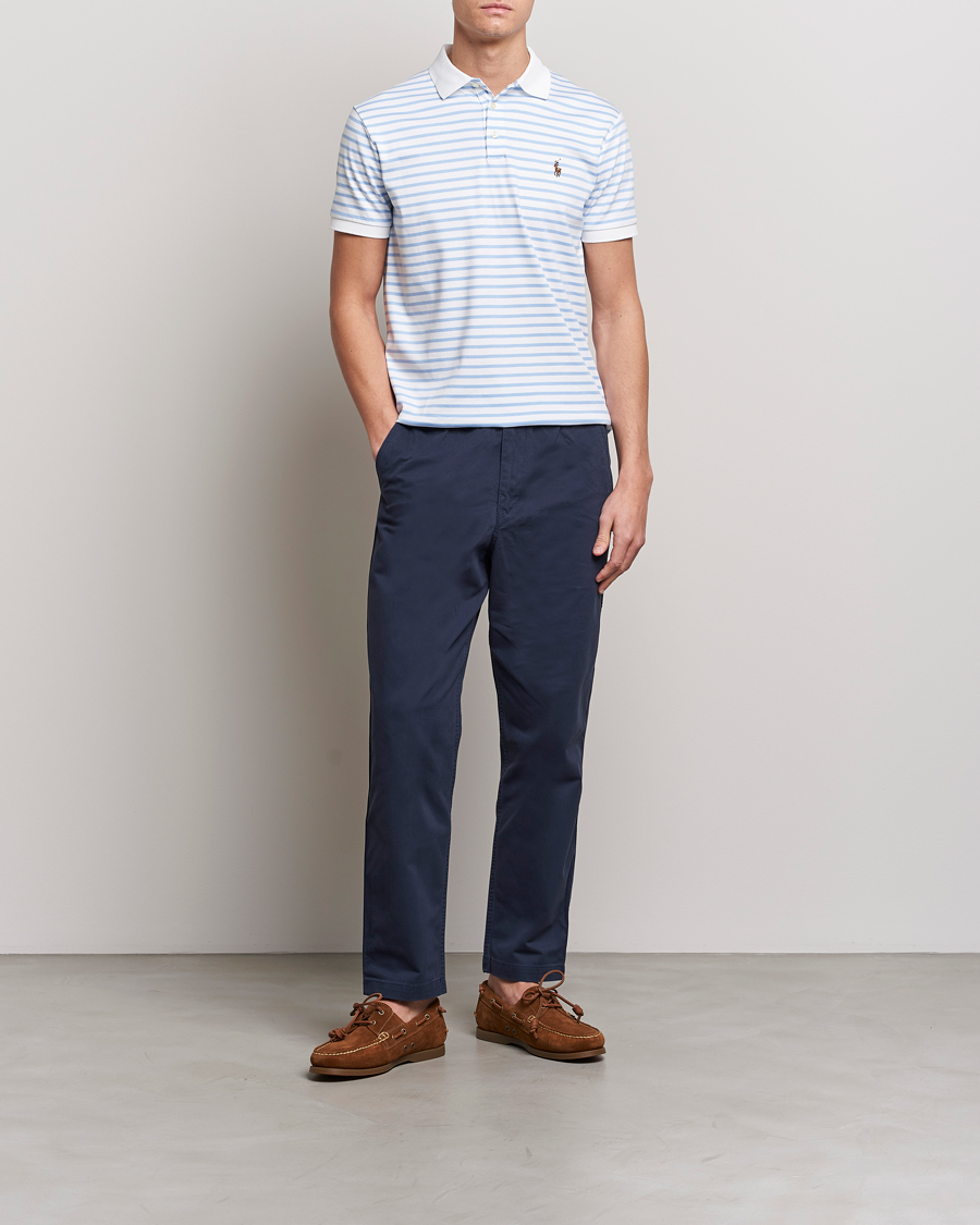 White polo outlet shirt blue chinos