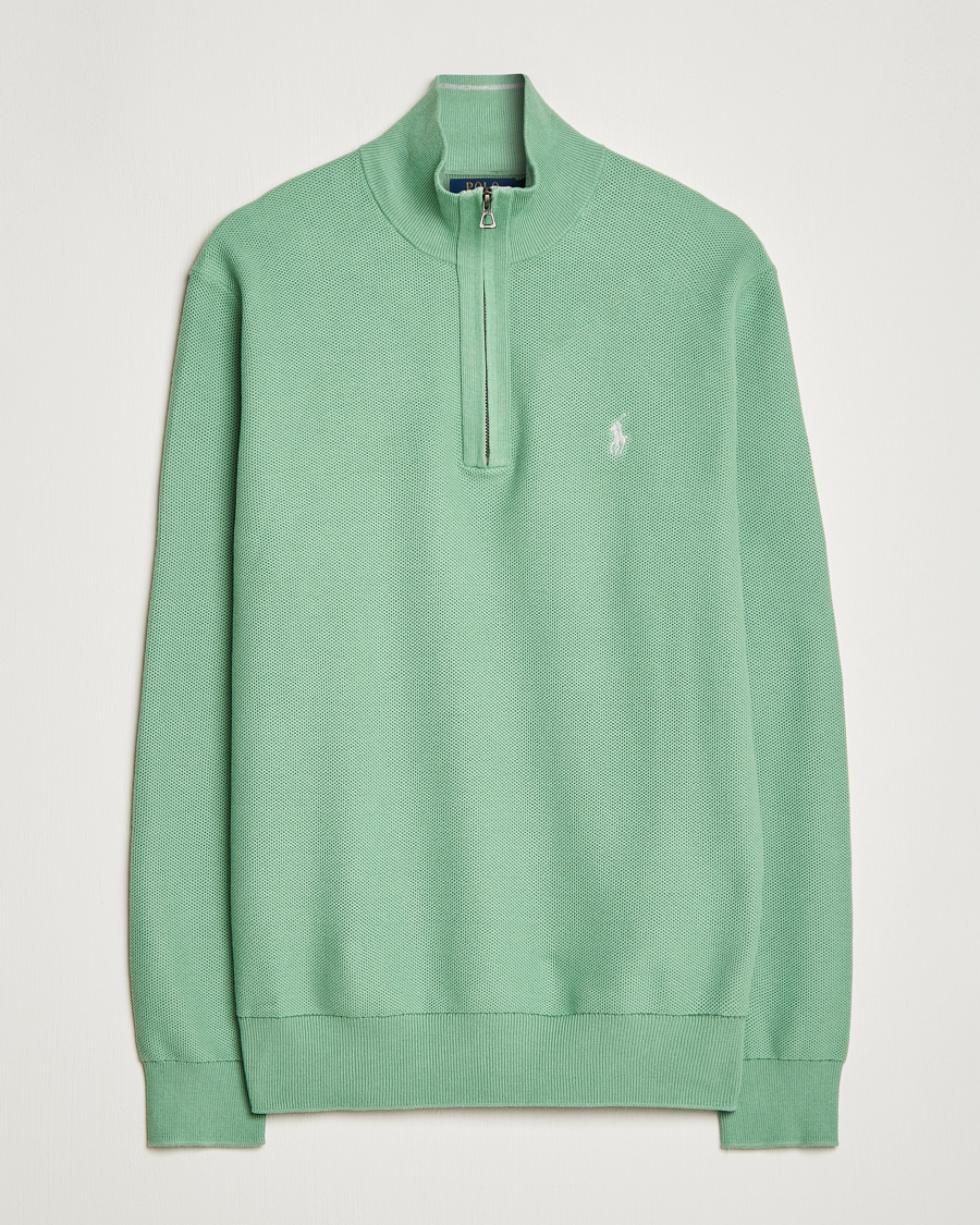 Polo Ralph Lauren Textured Half-Zip Pistachio Green at CareOfCarl.com