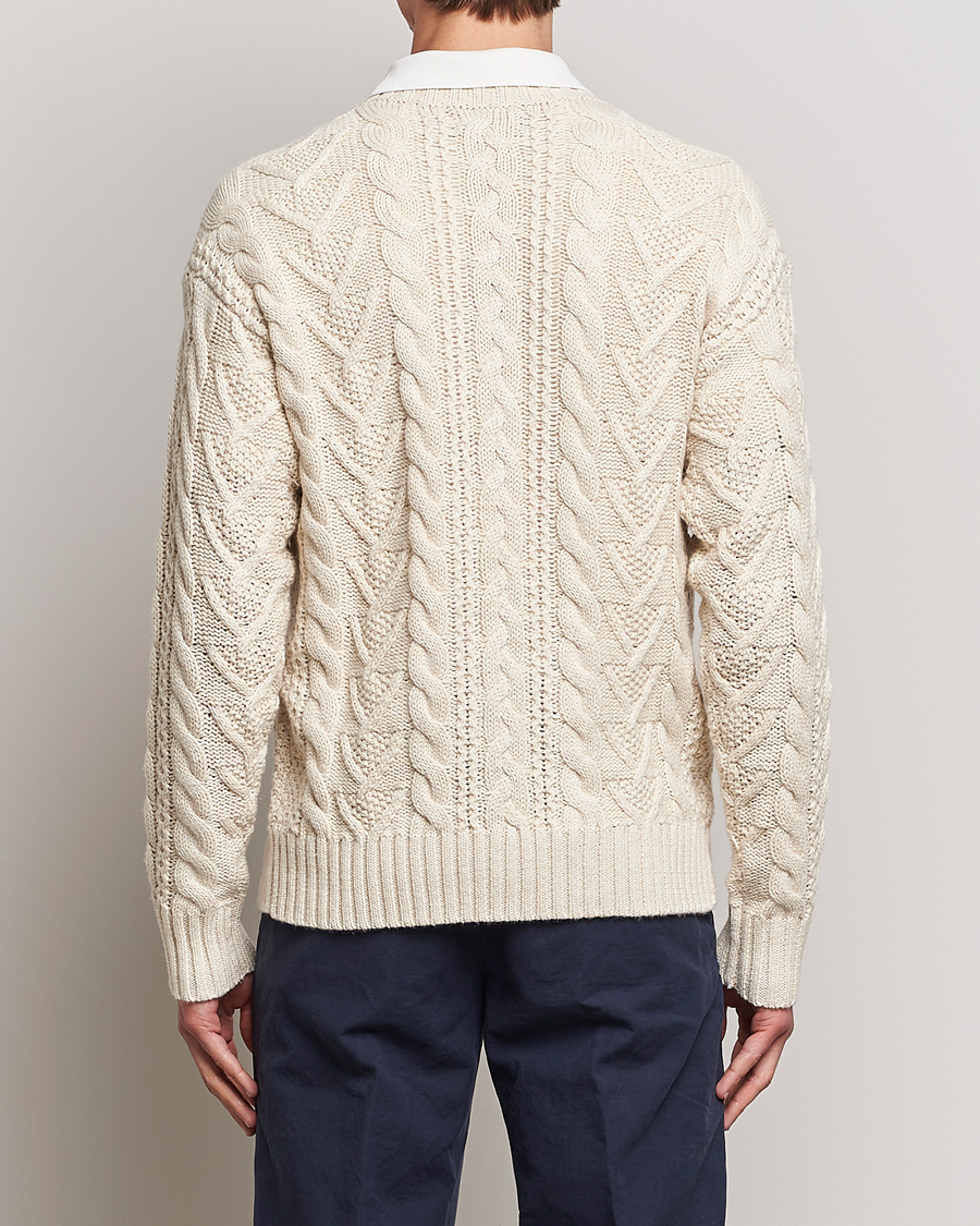 Polo Ralph Lauren Knitted Fishermen Sweater Cream at CareOfCarl.com