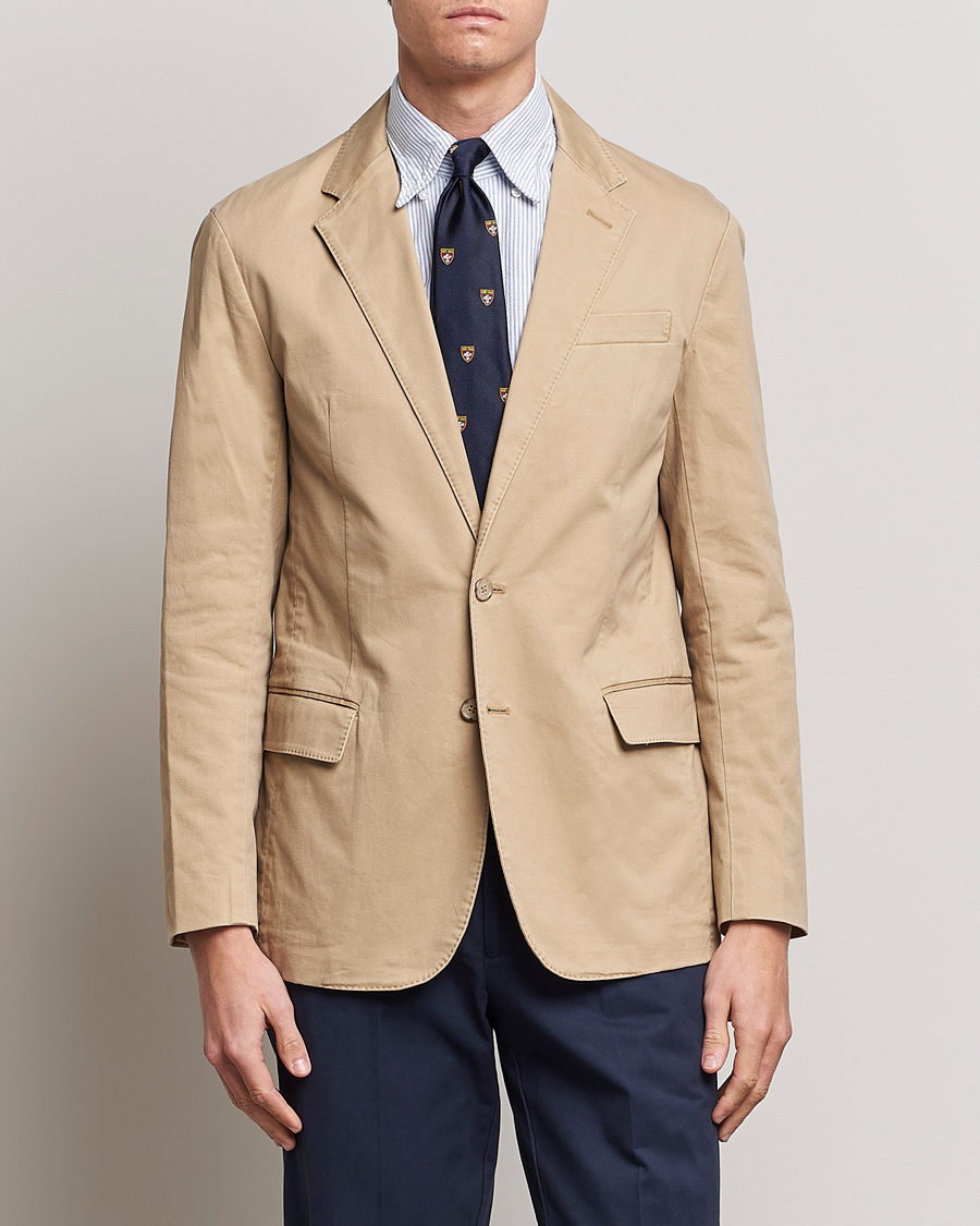 J.Lindeberg Elton Garment Dyed Cotton Blazer Batique Khaki at CareOfCarl